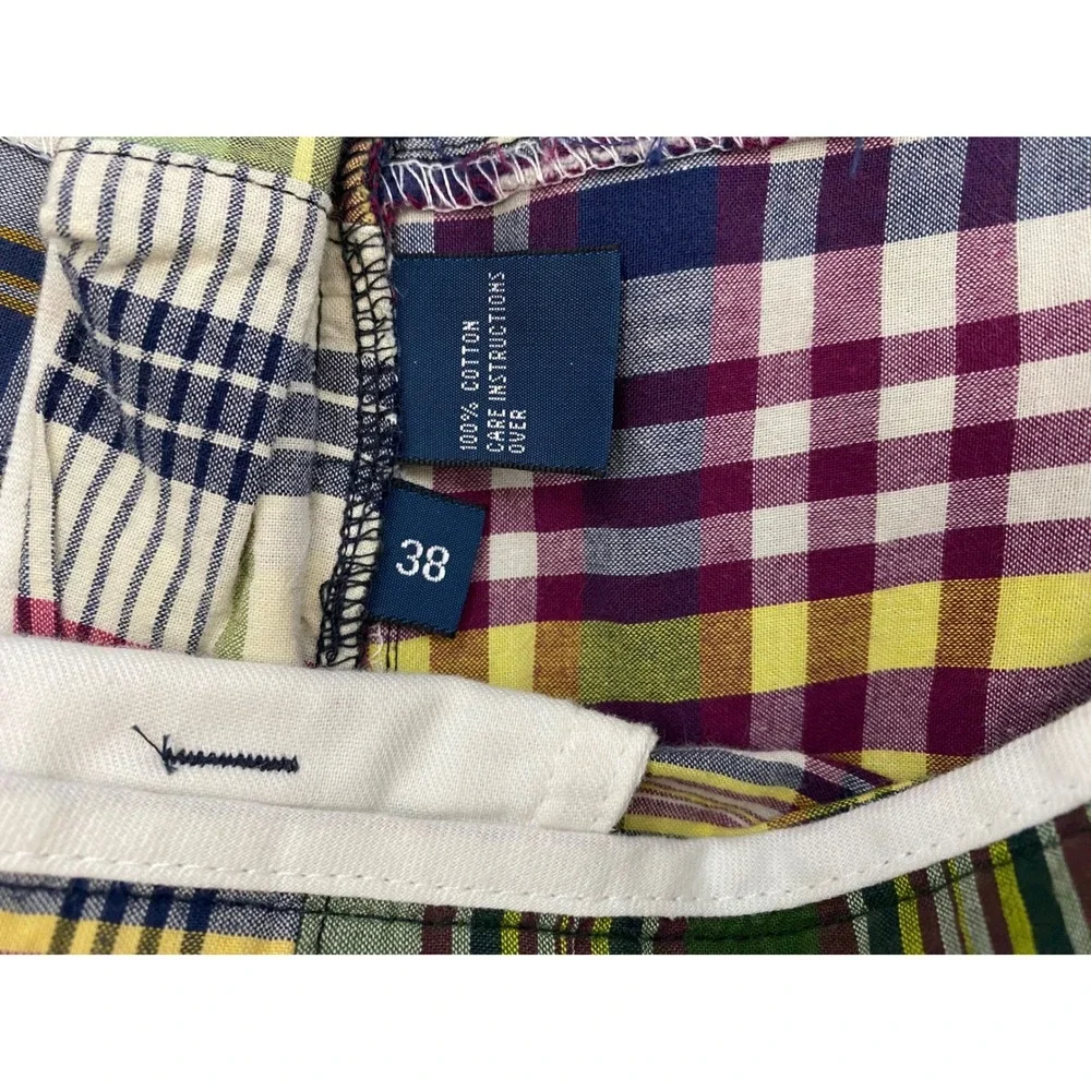 Vintage Polo Ralph Lauren Mens 38 Prospect Patchwork Madras Shorts Multi Plaid